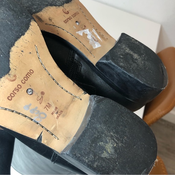 Corso Como Tall Black Leather Boots Size 7 - Picture 9 of 16